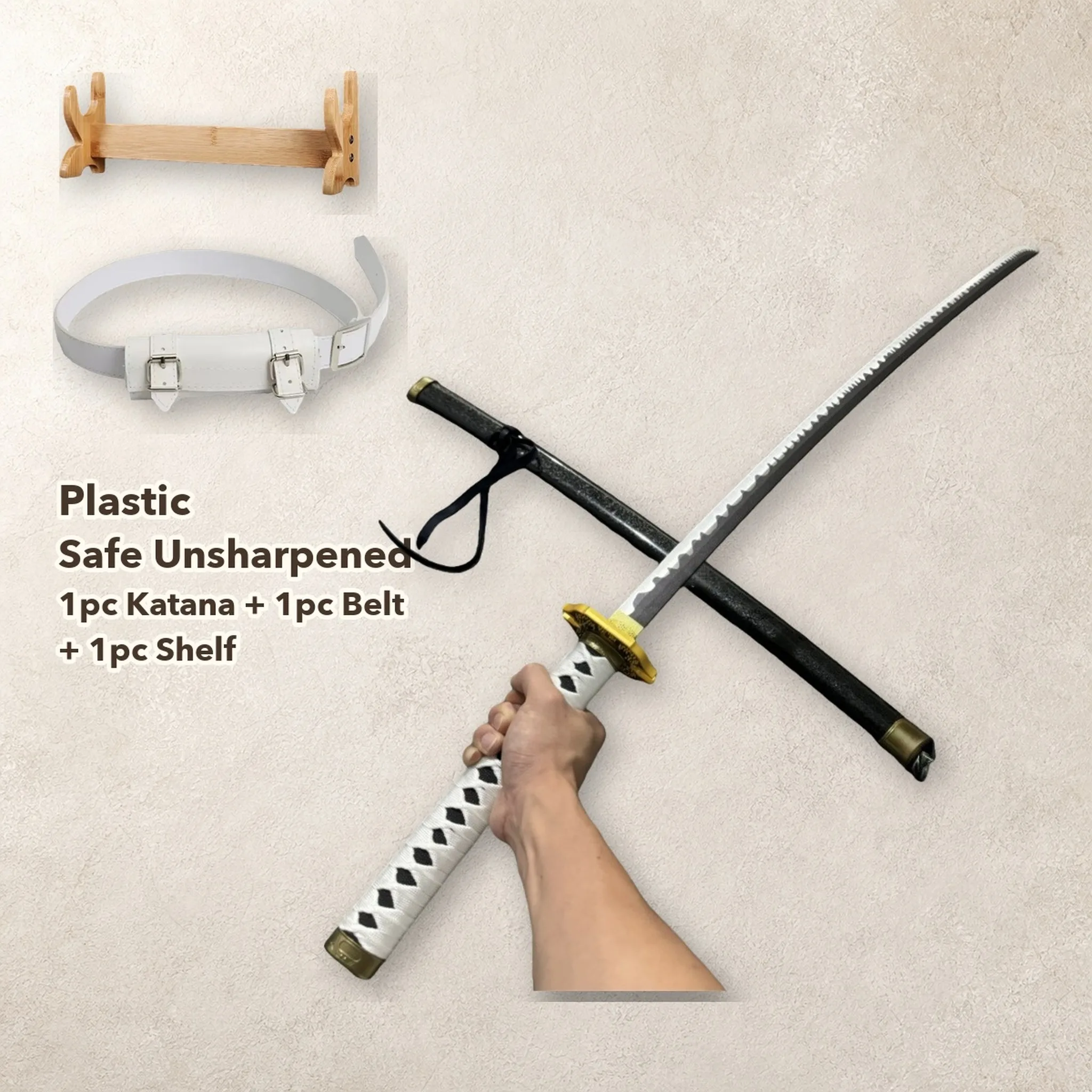 39-40 Inch Devil May Cry Vergil Yamato Katana Sword Sabre Blade Set Stand Belt Schwert Safe Plastic Cosplay Display Photo Prop