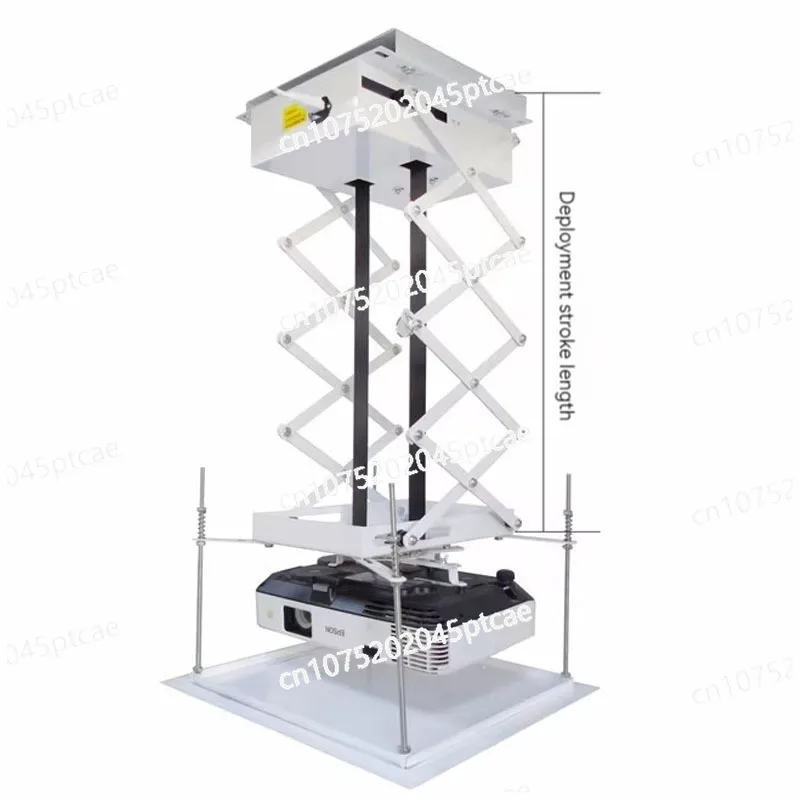 Motorized Scissor Projector Lift Projector Bracket Ceiling Projector Lift with Remote Control for Cinema/Church Hall 100CM