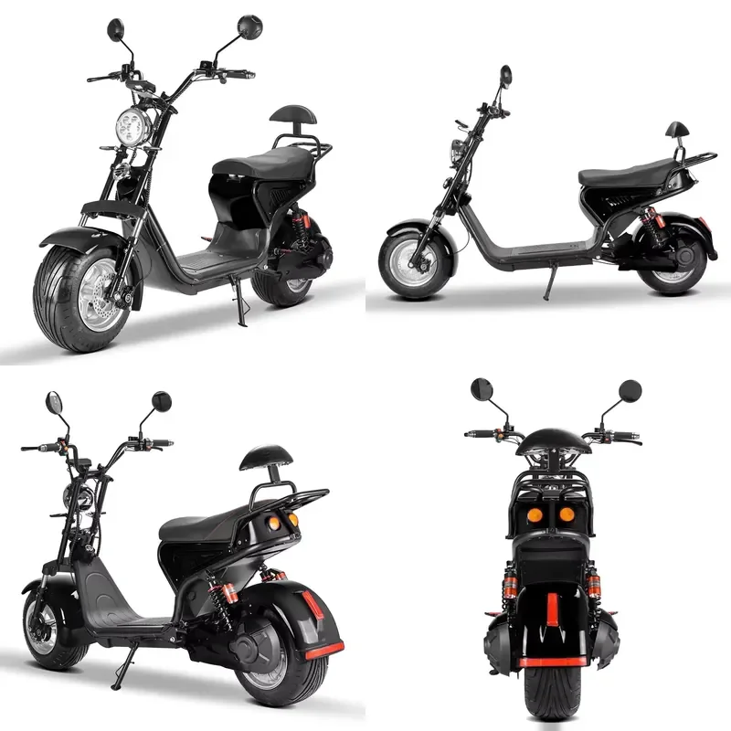 STROVAN Factory Price 1500w 60v Two Wheels Adult Electric Scooters With Two Big Seats Electric Citycoco LED Lights Digital