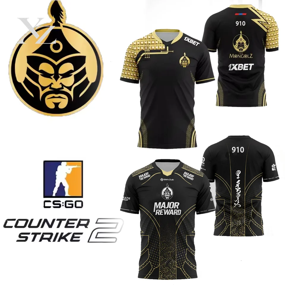 Premium CS2 Esports Jersey 910 The MongolZ Team Uniform For 2025 Professional Players Oversized Training Tee Game Fans