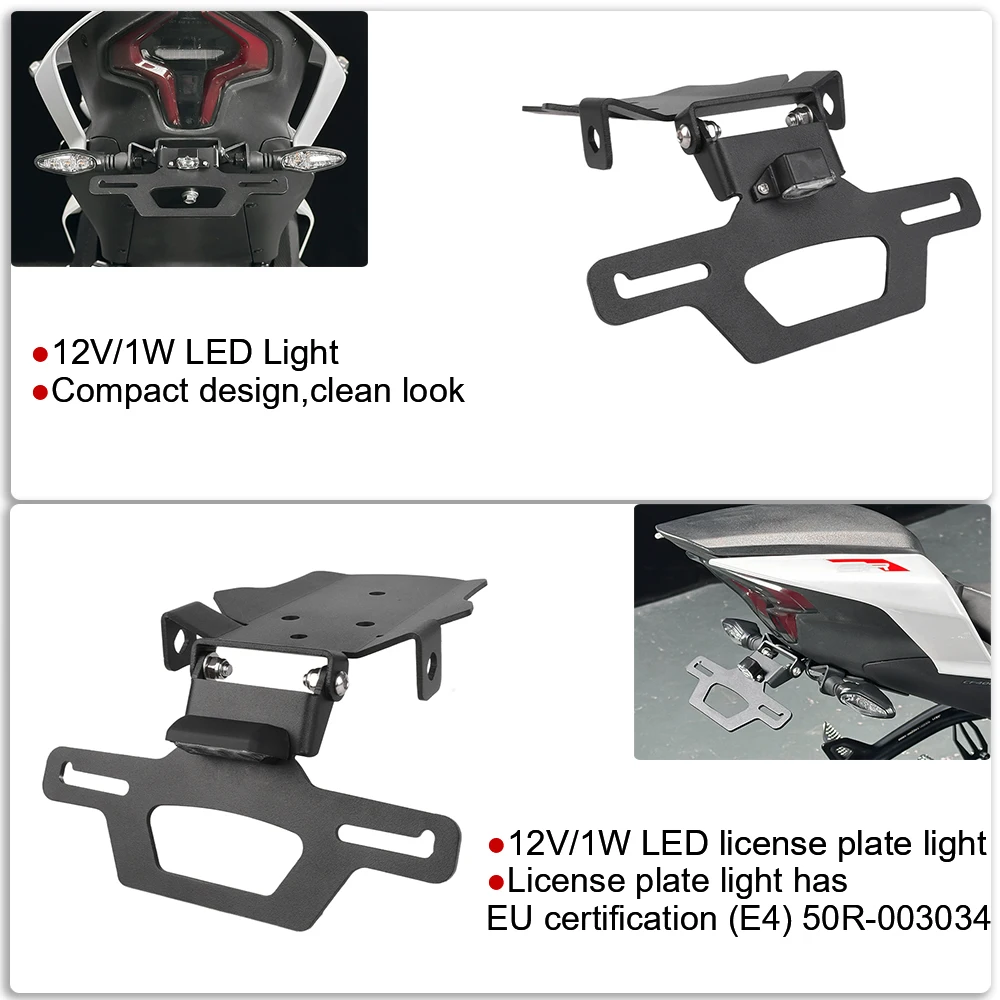 450SR License Plate Holder LED Light For CFMOTO 450 SR NK 450SS 450NK 450SRS Motorcycle Tail Tidy Fender Eliminators Bracket Kit