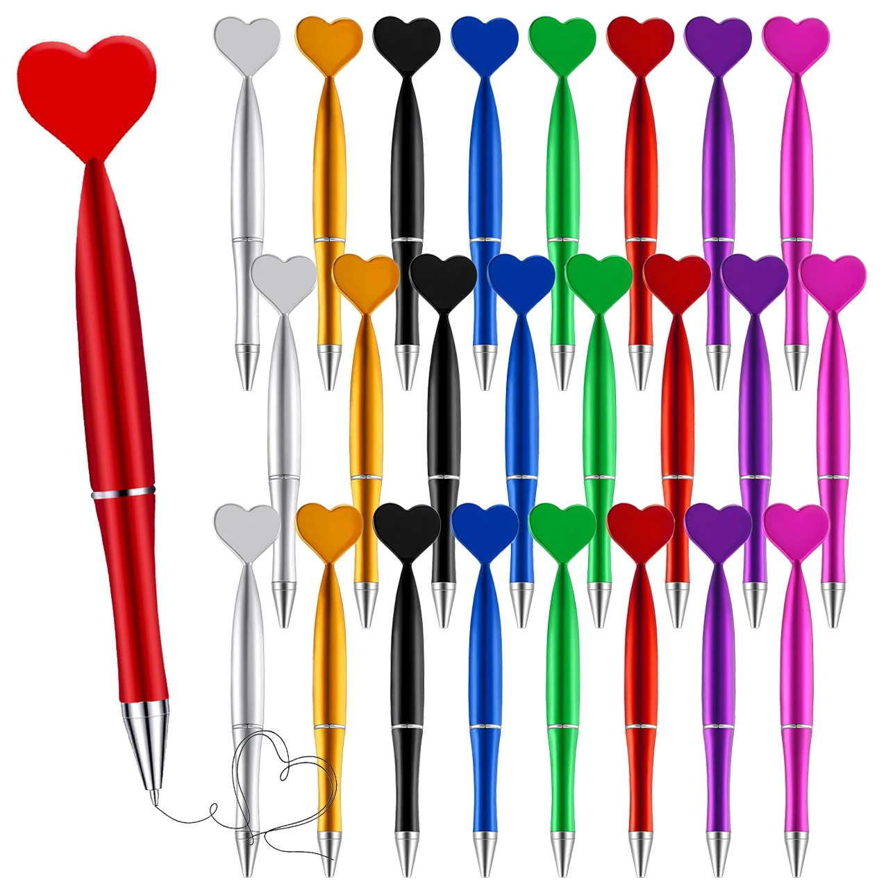 80Pcs Heart Rotary Ballpoint Pen Ballpoint Gel Pens Writing Heart Signature Pen Writing Pens for Daily Use