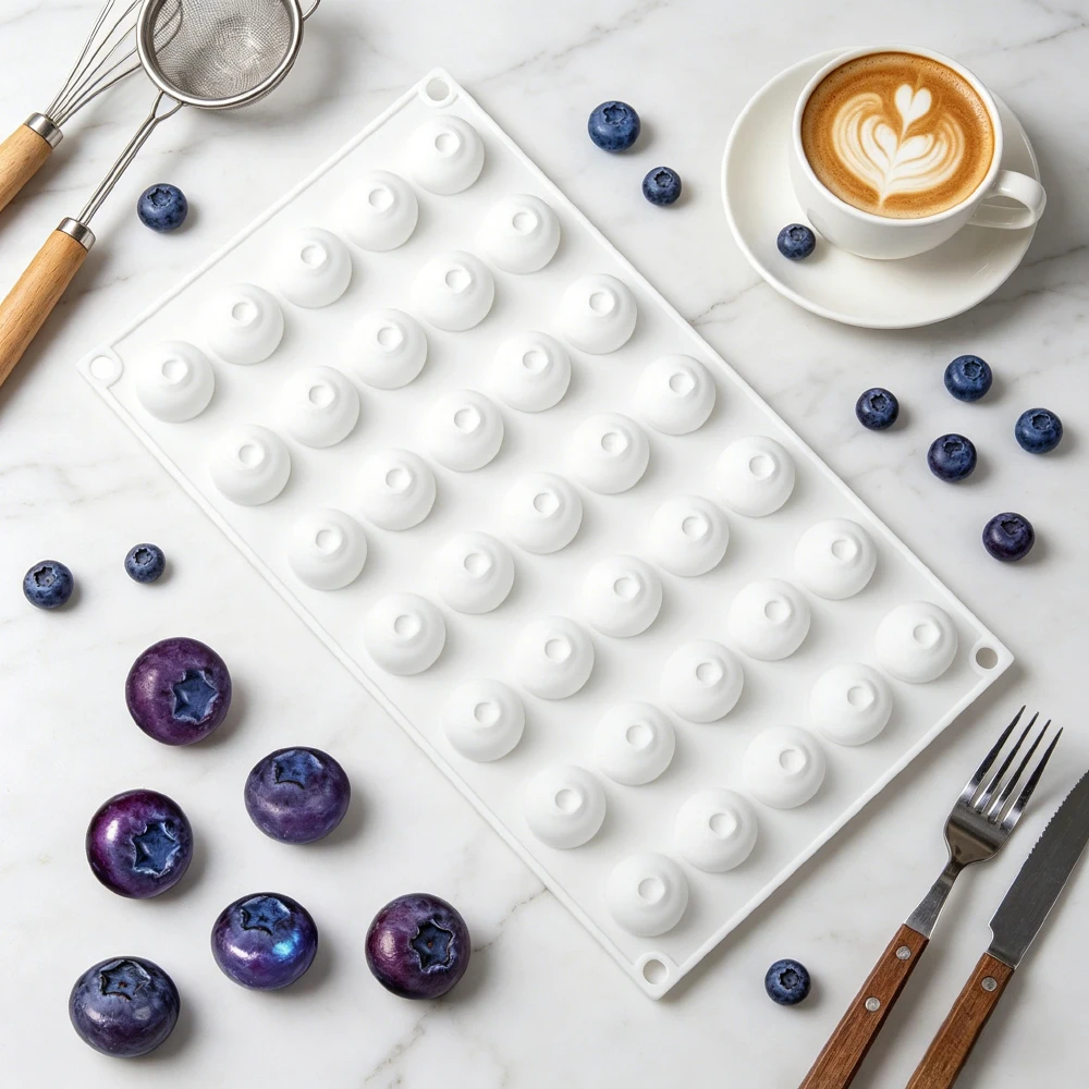 Blueberry Design Fruit Mousse Cake Mould 1 or 6 or 35-Cell Silicone Chocolate Mold Kitchen Food Grade Dessert Baking Tools
