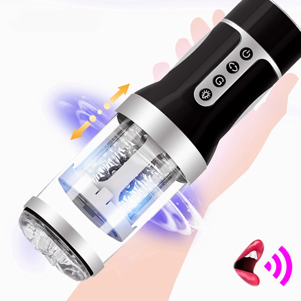 Automatic Rotation Vibrator Male Masturbator Voice Interaction Real Vagina Massage Sucking Masturbation Cup Sex Toys Vibrator