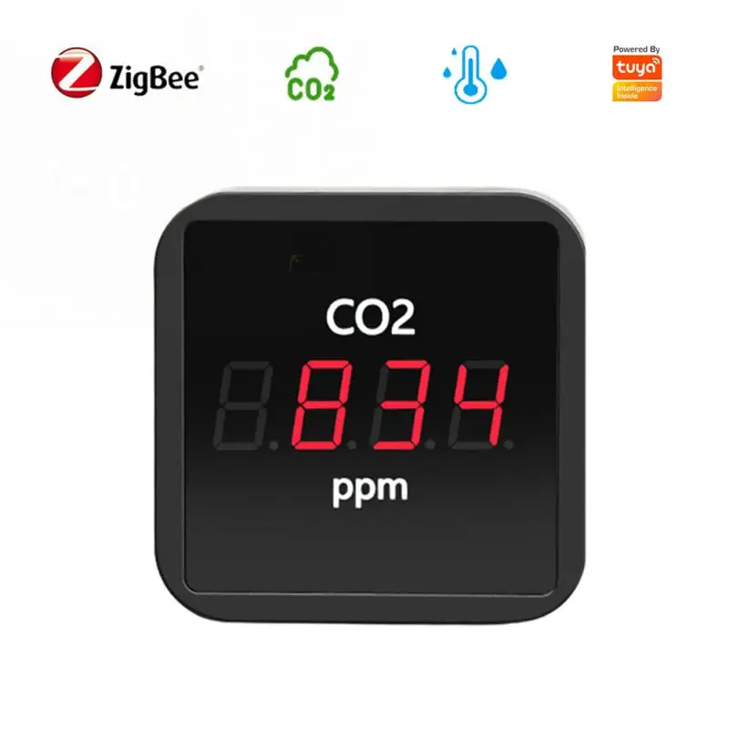 

Tuya Smart ZigBee Carbon Dioxide Detector Sensor NDIR Infrared CO2 Temperature Humidity Detection Air Quality Greenhouse Meter