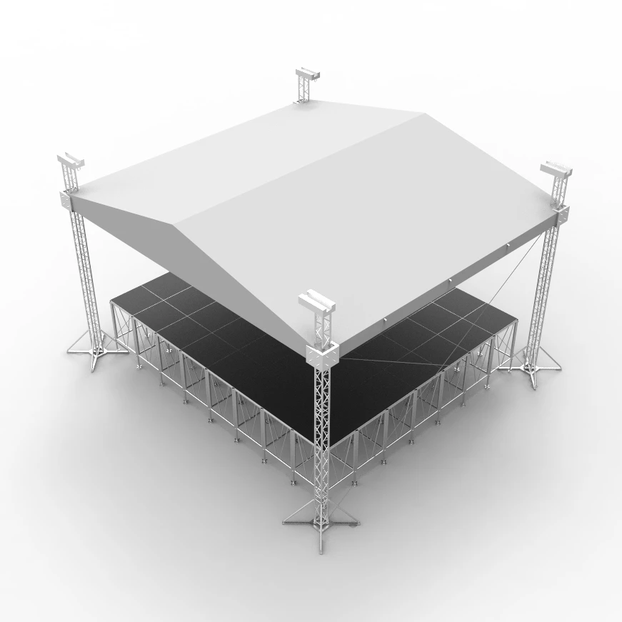 【Direct Factory Sale】Factory Wholesale Complete Modular Aluminum Stage Kit Anti-Slip Stage Platform With Flat Square Spigot Trus