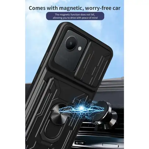 For Realme GT7 Pro 5G/Realme GT 7 Pro Camera slide cover car magnetic bracket phone case card bag protective cover