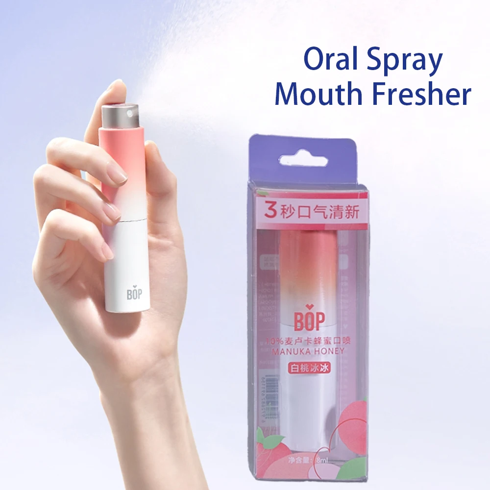 

8ml Fruity Breath Mouth Freshener 10% Manuka Honey Oral Spray Portable Fresh BreathSpray Oral Care Mist For Bad Breath Treatment