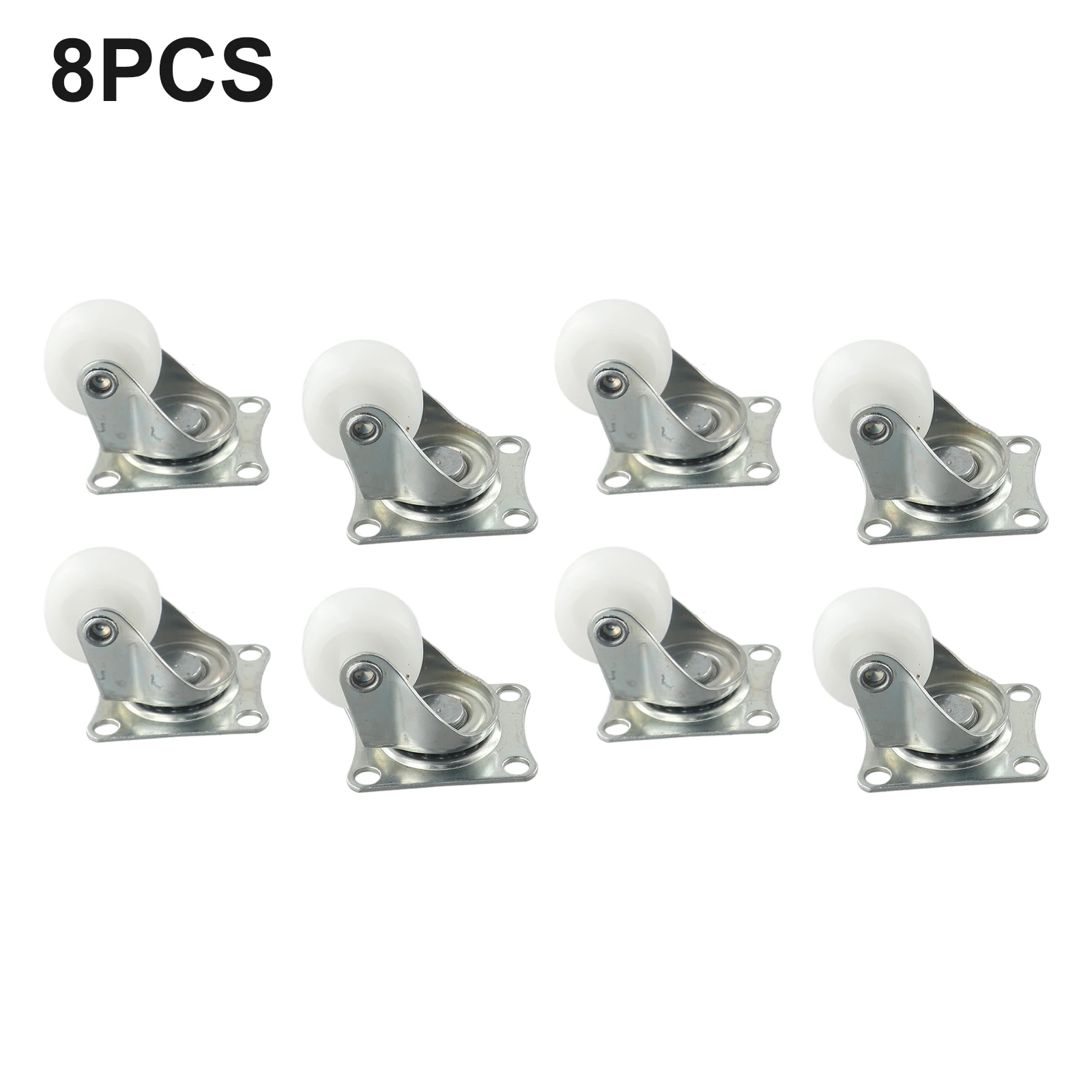 

New Practical Swivel Caster Quiet Movement White 1 Inch X 0.51 Inch (D*W) 25mm X 13mm 66.0kg 8 Pieces Plastic Rotation