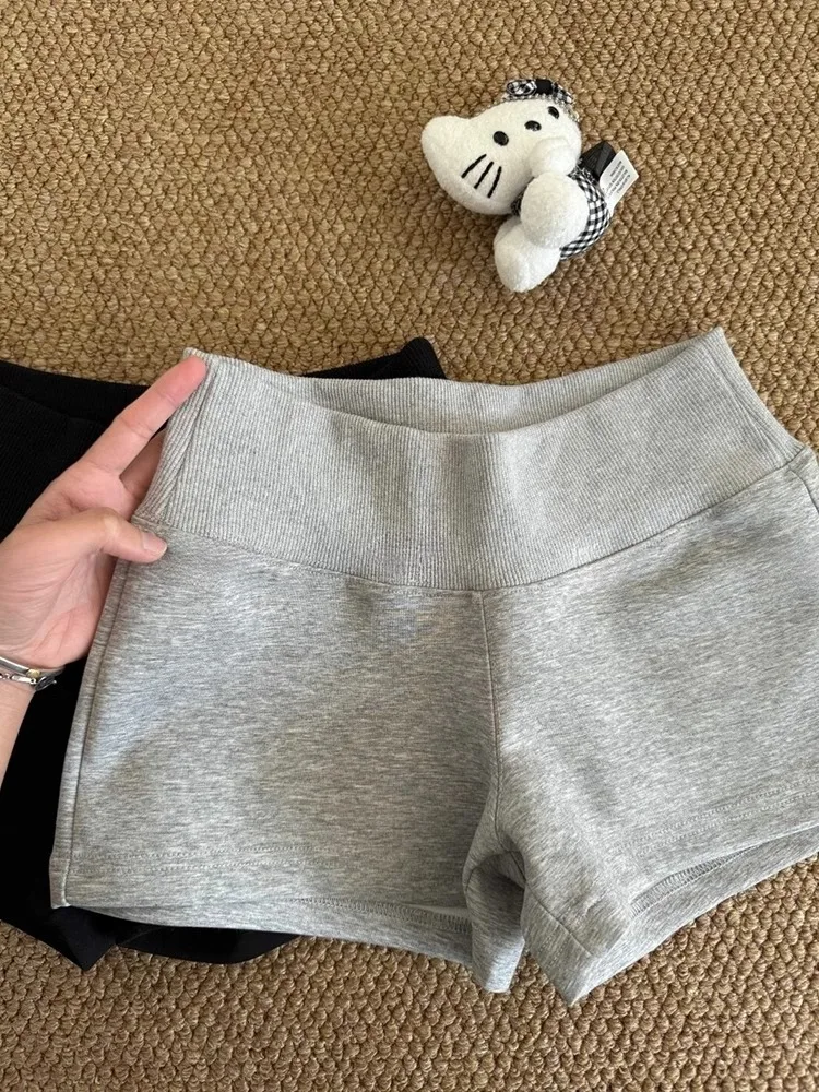 Grey Casual Sports Shorts Women's Spring 2026 New Outwear Hot Pants High Waist A-Line Slimming Hot Pants Commute Style