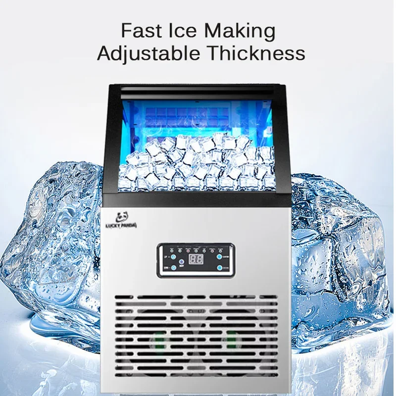 SK-60FF Ice Maker 60kg Commercial Household for Bar Coffee Milk Tea Shop Electric Ice Cube Maker Machine Freezing Home Appliance