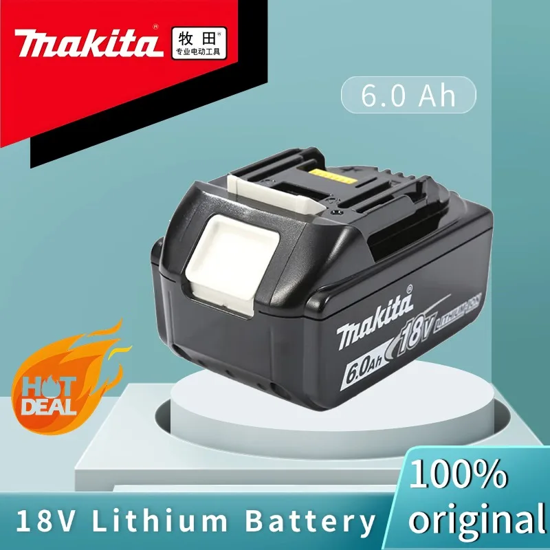 

100% оригинальная аккумуляторная батарея Makita 18 В 6,0 Ач, для Makita BL1830 BL1830B BL1840 BL1840B BL1850 BL1850B, аккумулятор для электроинструментов