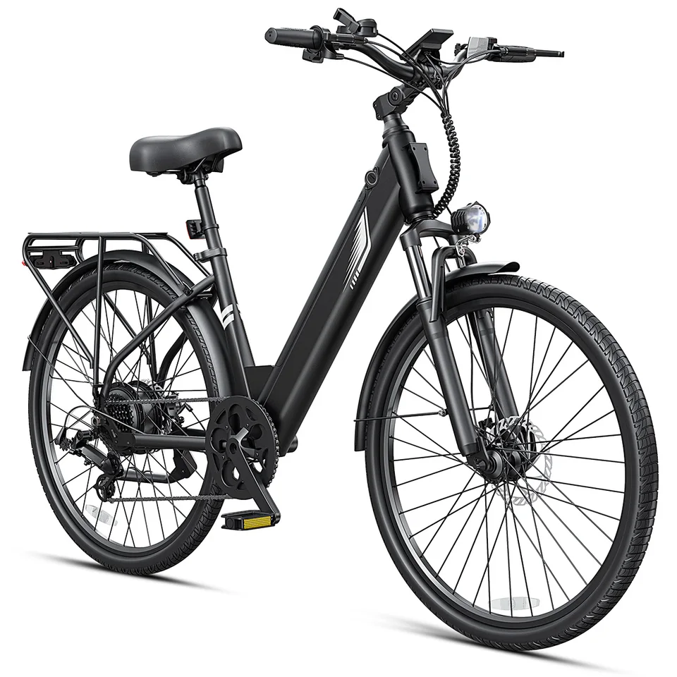 DYU C7 Adult Electric Bicycle 500W Motor 480WH Lithium Battery Electric Bike 7-speed City E bike，Max Speed 20MPH E-BIKE image 1