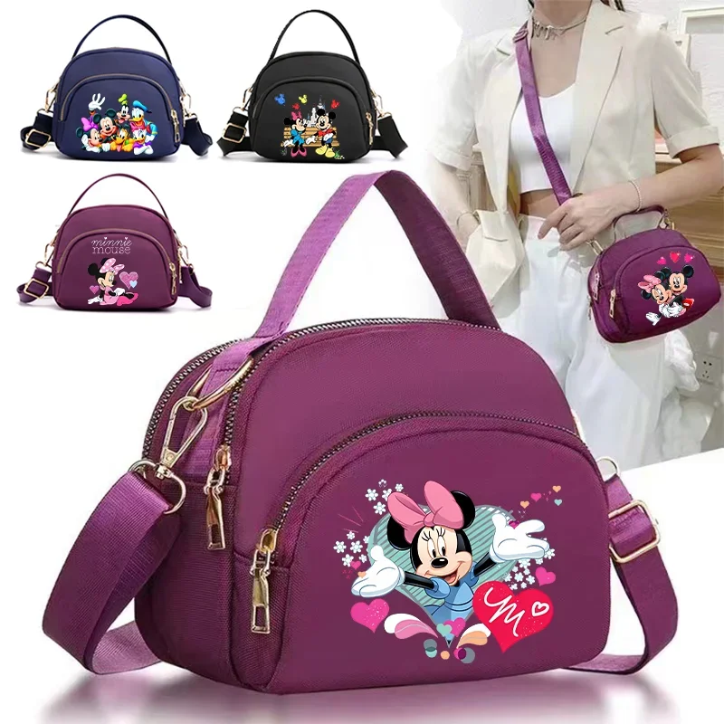 Minnie Mickey Mouse Handbags Disney Crossbody Bags for Women Anime Movie Character Pattern Bag Large Capacity Portable Handbag