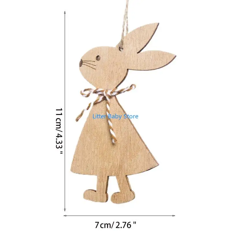 N80C Christmas Hanging Elf for Doll Ornaments Accessories Novelty Hanging Lovely Easter Rabbit Wooden Supplies Relieve Boredo