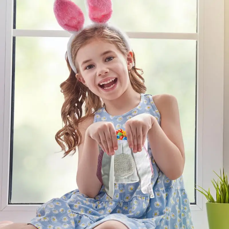 

Пасхальные сумки-тоут, вместительная моющаяся сумка с кроликом, праздничная очаровательная кухонная многоразовая корзина для продуктов для детей, праздничное украшение