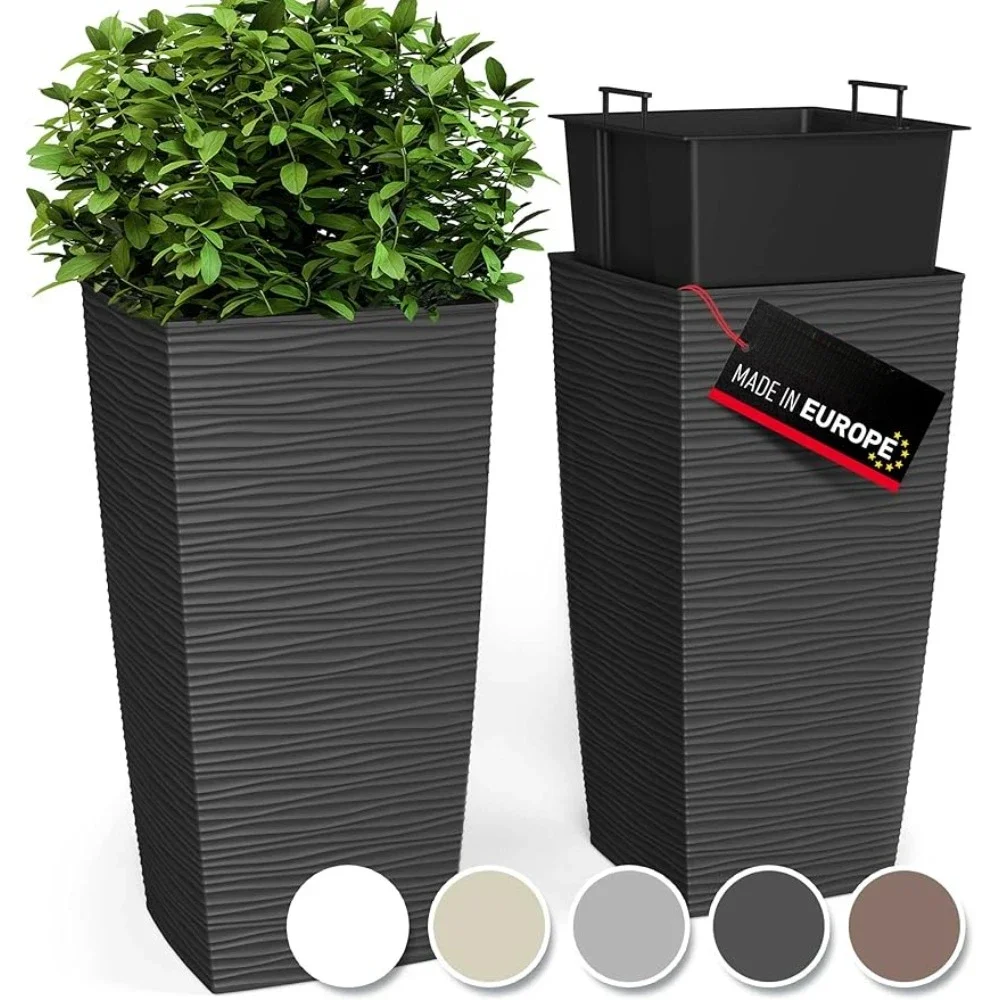 

Decorative Planters for Plants Modern Design Flowerpot Heavy Duty Tall Planter Home Decorations 2-Piece Set Flower Pot Vase Tree