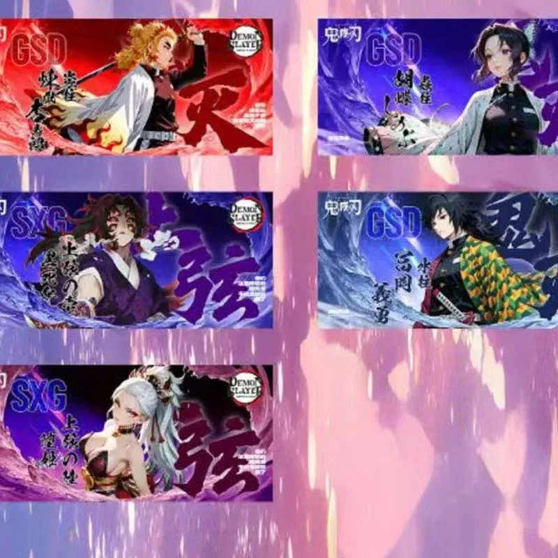 Wholesales Demon Slayer Collection Card Yunding Cultural Acrylic Laser Ticket Character Battle Colorful Booster Anime Acg Card