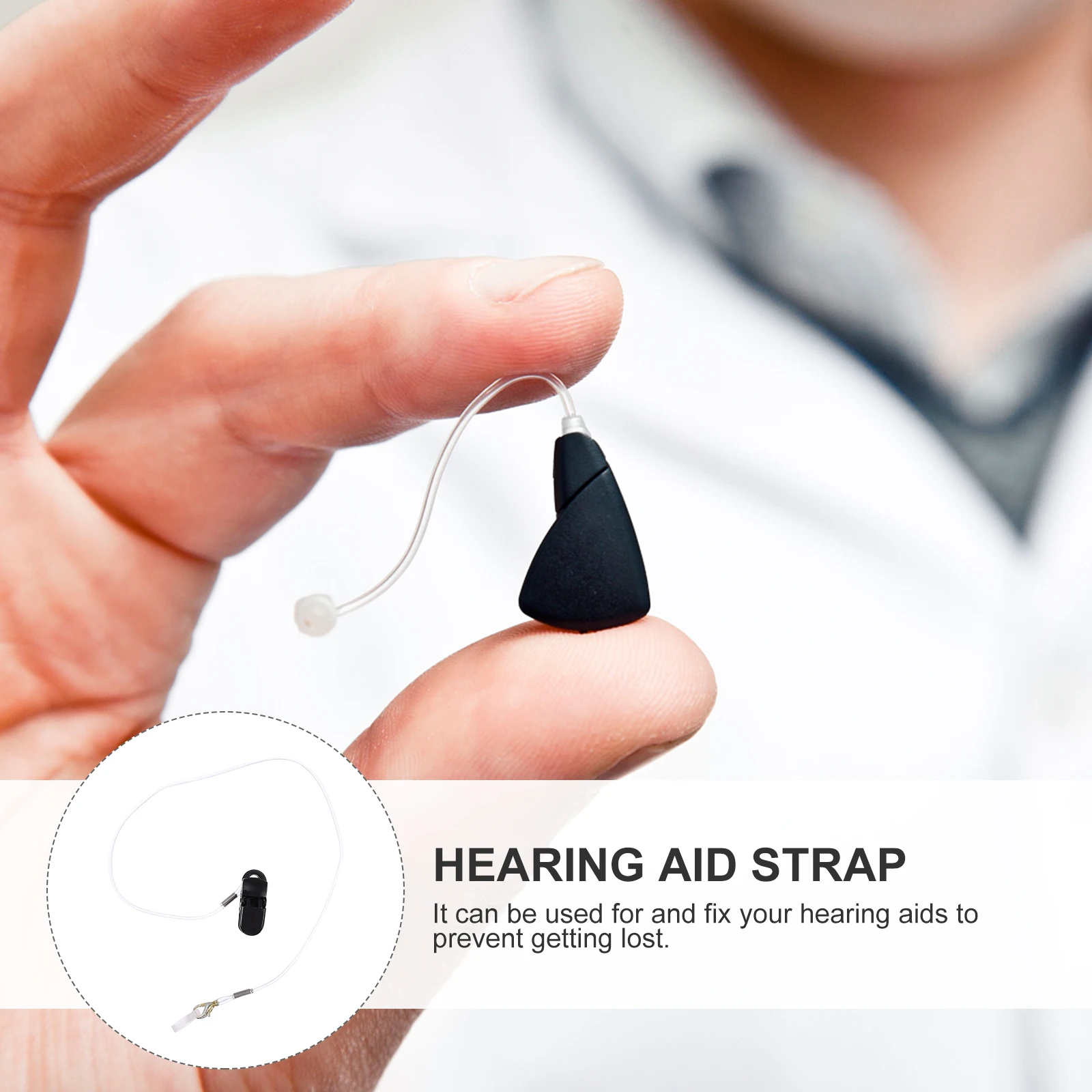 

Hearing Aid Anti Drop Rope Protective Cord Single Ear Black Clip Behind the Ear Hearing Aids Hanging Strap Anti Lost Lanyard