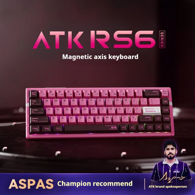 

ATK RS6 Клавиатура с магнитной осью Fps Gaming Esports Полностью алюминиевая клавиатура Valorant Champion Team Aspas Специализированная клавиатура Axis Leviathan