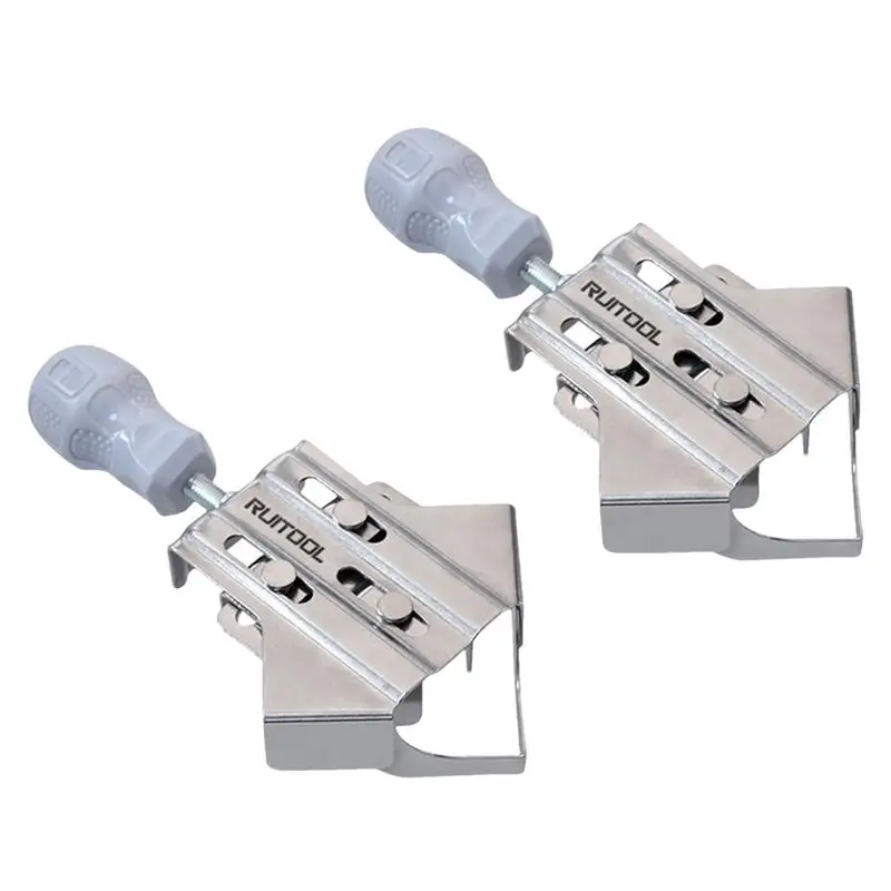 

Corner Clamps For Picture Framing 90-Degree Cabinet Door Corner Clamps 2pcs Stainless Single Handle Photo Frame Splicing Clamp