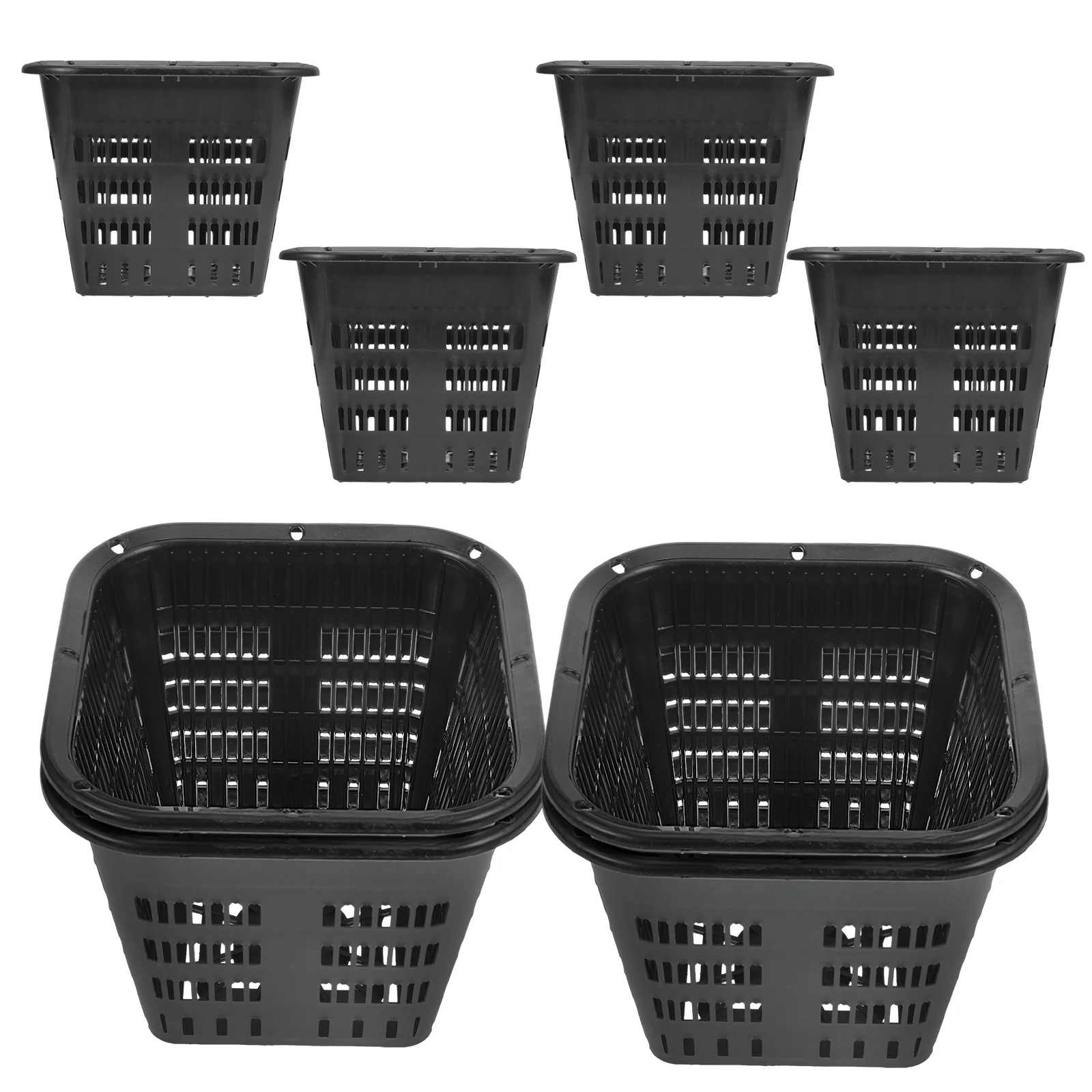 

8 Pcs Plant Basket Hydroponic Vegetable Square Container Large Pot Plastic Fish Tank Plants Net Cups