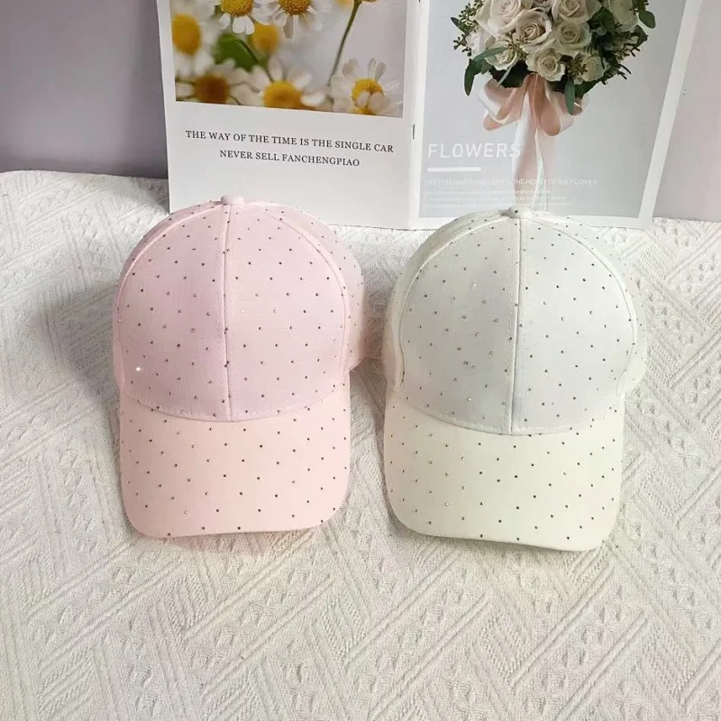 Women Fashion Sequin Baseball Cap Summer Mesh Visor Hat Rhinestone Sparkle Snapback Trucker Caps Outdoor Sun Protection