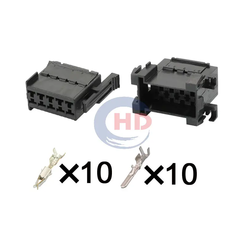 1-20 sets 10 Pin Switch Plug Wire Harness Male Female Socket 929505-4 929504-4