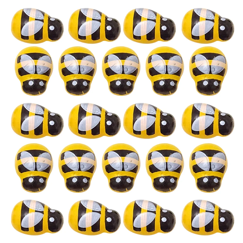 

200 Pcs Bee Decor Miniature Nail Stickers Miniature Bee Landscape nament Garden Decorative Jar Accessory Baby Toys