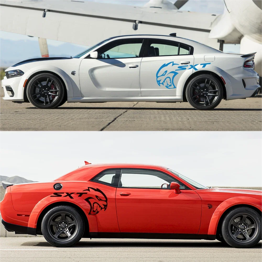 

2PCS Car Side Door Stickers For Challenger SXT Caliber Durango Avenger Dart Wheel Brow Decals Tuning Decal Sticker