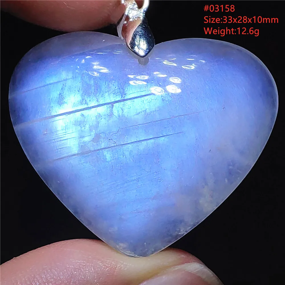 Natural Blue Light Moonstone Gemstone Phoenix Women Pendant 33*18*8mm Moonstone Round Donut Gift Crystal Healing AAAAA