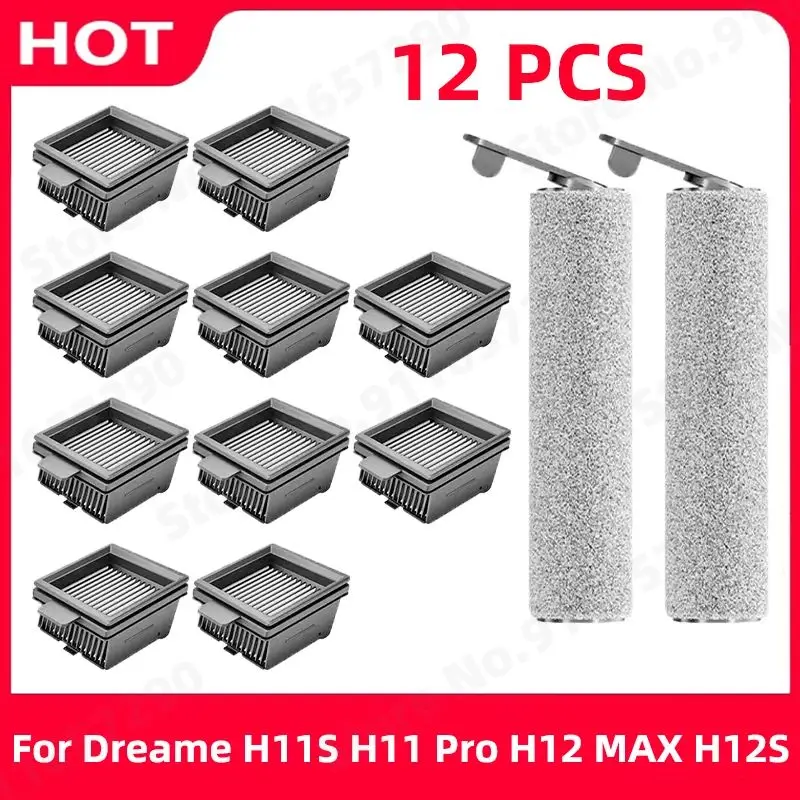 Waschbarer Filter für Dreame H11S H11 Pro H12 MAX H12S Staubsauger Nass- & Trockenreiniger Ersatzteile Rollenbürste Ersatzzubehör