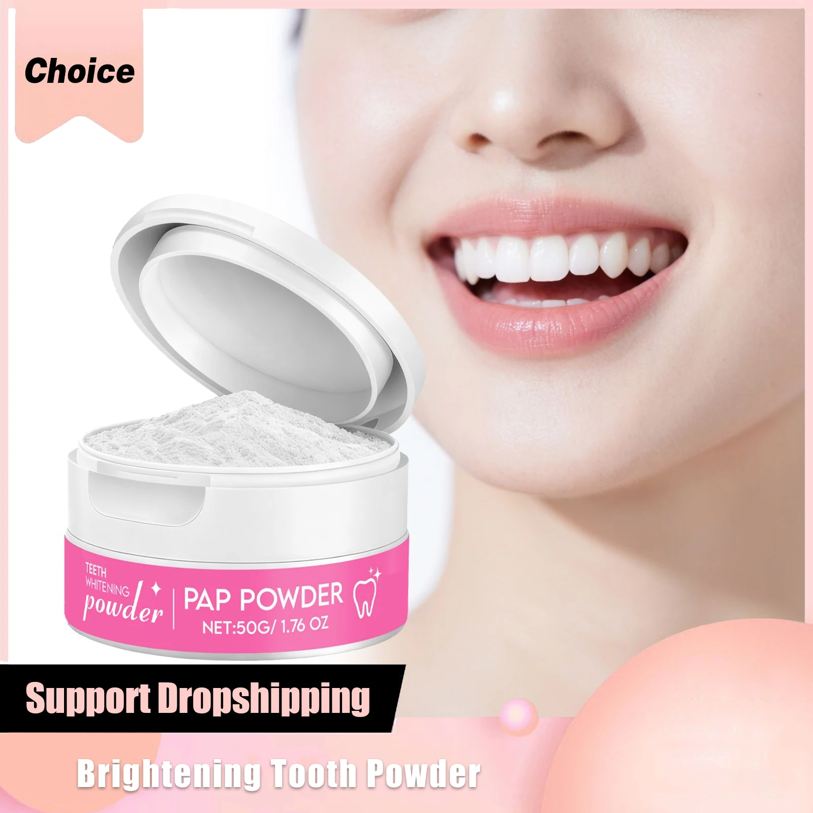 

Brightening Tooth Powder Whitening Fresh Breath Remove Plaque Stains Hydroxyapatite Oral Dental Mint Teeth Hygiene Clean Powders