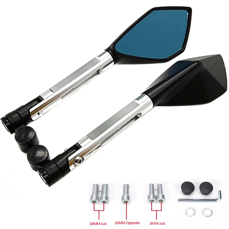 دراجة نارية الرؤية الخلفية المرايا الجانبية CNC الألومنيوم مخصص 8 مللي متر 10 مللي متر لكاواساكي Z750 النينجا 250 هوندا R1 R6 FZ6 سوزوكي ياماها