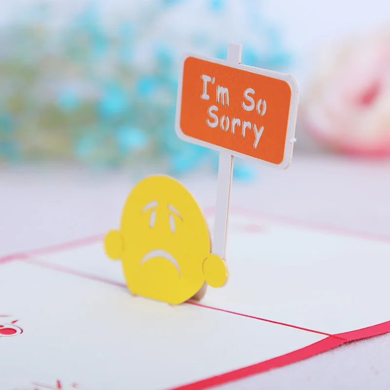 3D  I'm Sorry Pop UpGreeting Card, Thank You Cards, Make An Invitation, Valentine's Day, Anniversary, Birthday Gift, April