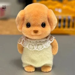 Limb Movable Forest Family Animal Figure Poodle Flocked Shaggy Figurine Dog Model Toy Dollhouse Miniatures Accessories For Kids