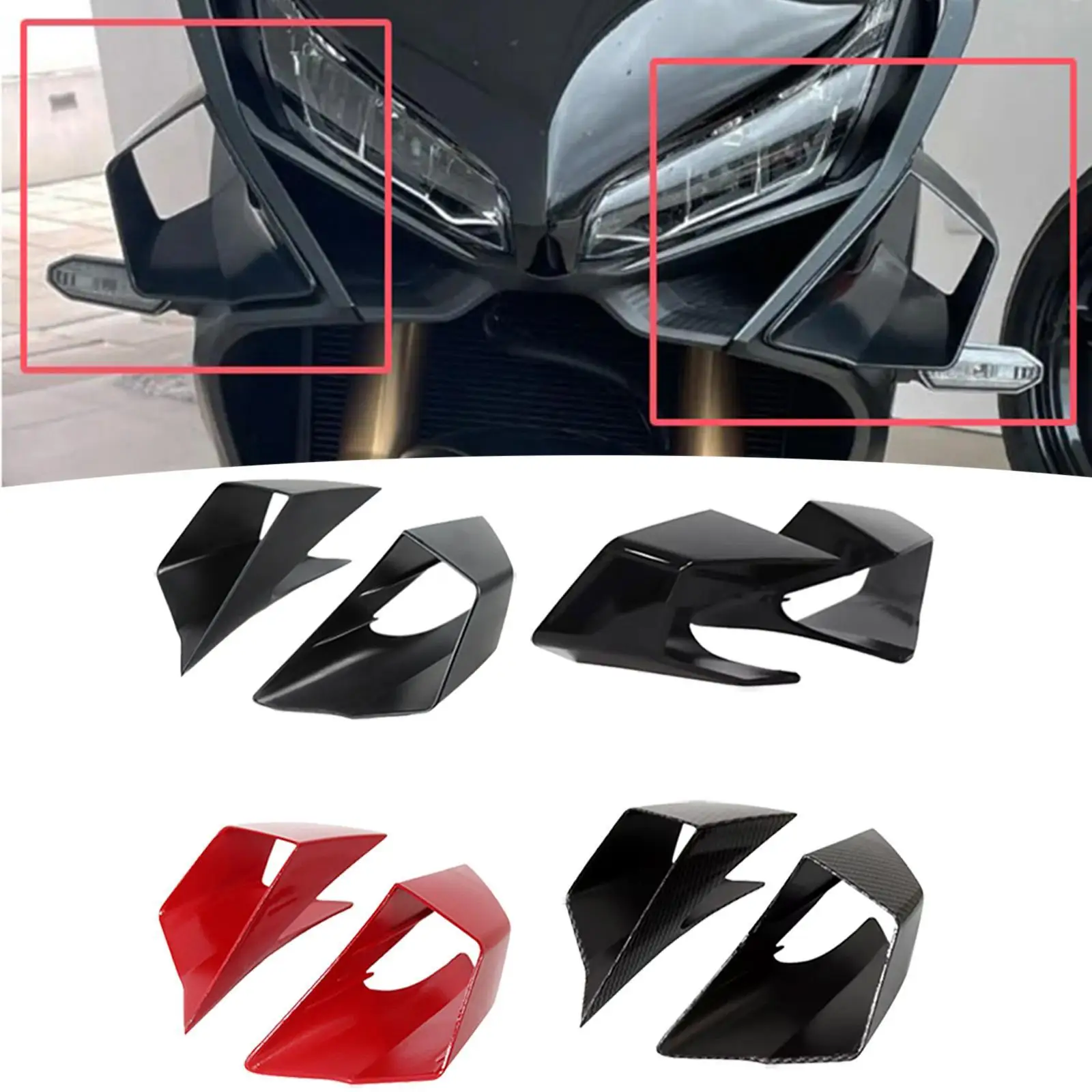 

2x Motorcycle Side Wind Deflectors Sturdy Parts Easy to Install PP Upgrade Accessories for Motorcycle CBR650R 2019-2024
