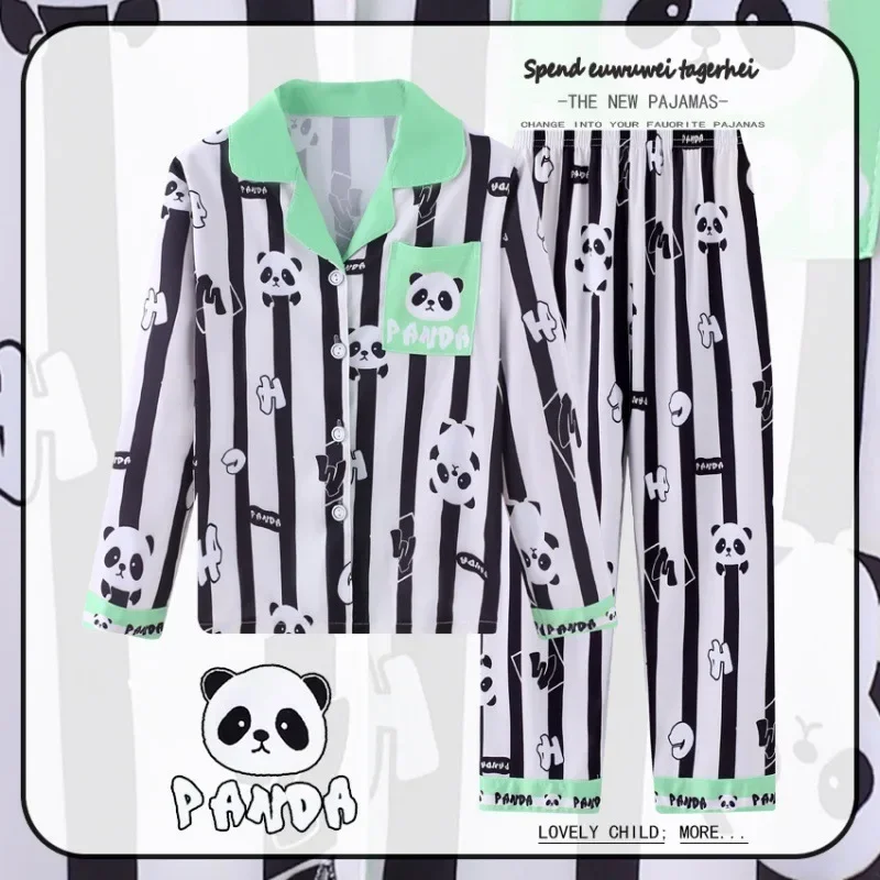 

Panda Princess Style Children's Pajamas Spring and Autumn Long Sleeved and Girls' Home Clothing Set Kids Clothes Girls