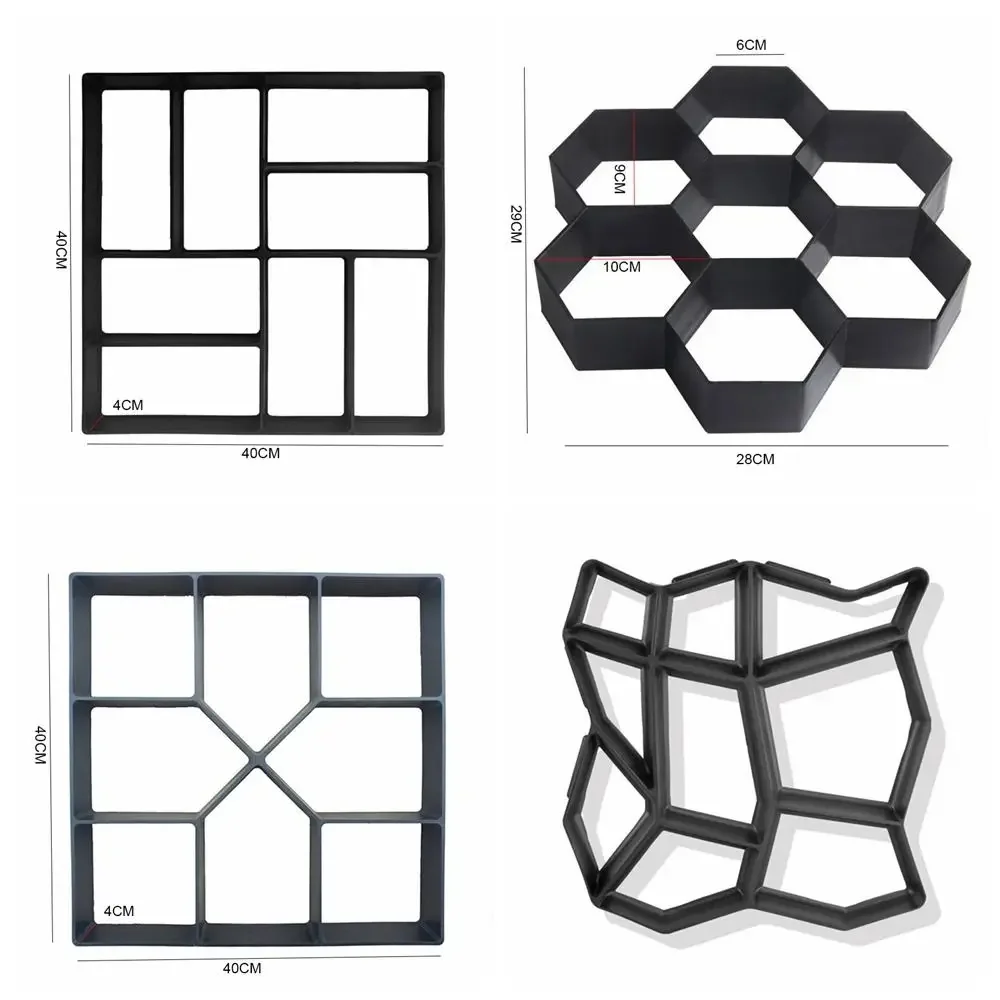 Reusable Plastic Path Maker Paver Molds Diy Garden Stone Brick Concrete Mold Irregular Brick Path Paving Paver Cement view 6