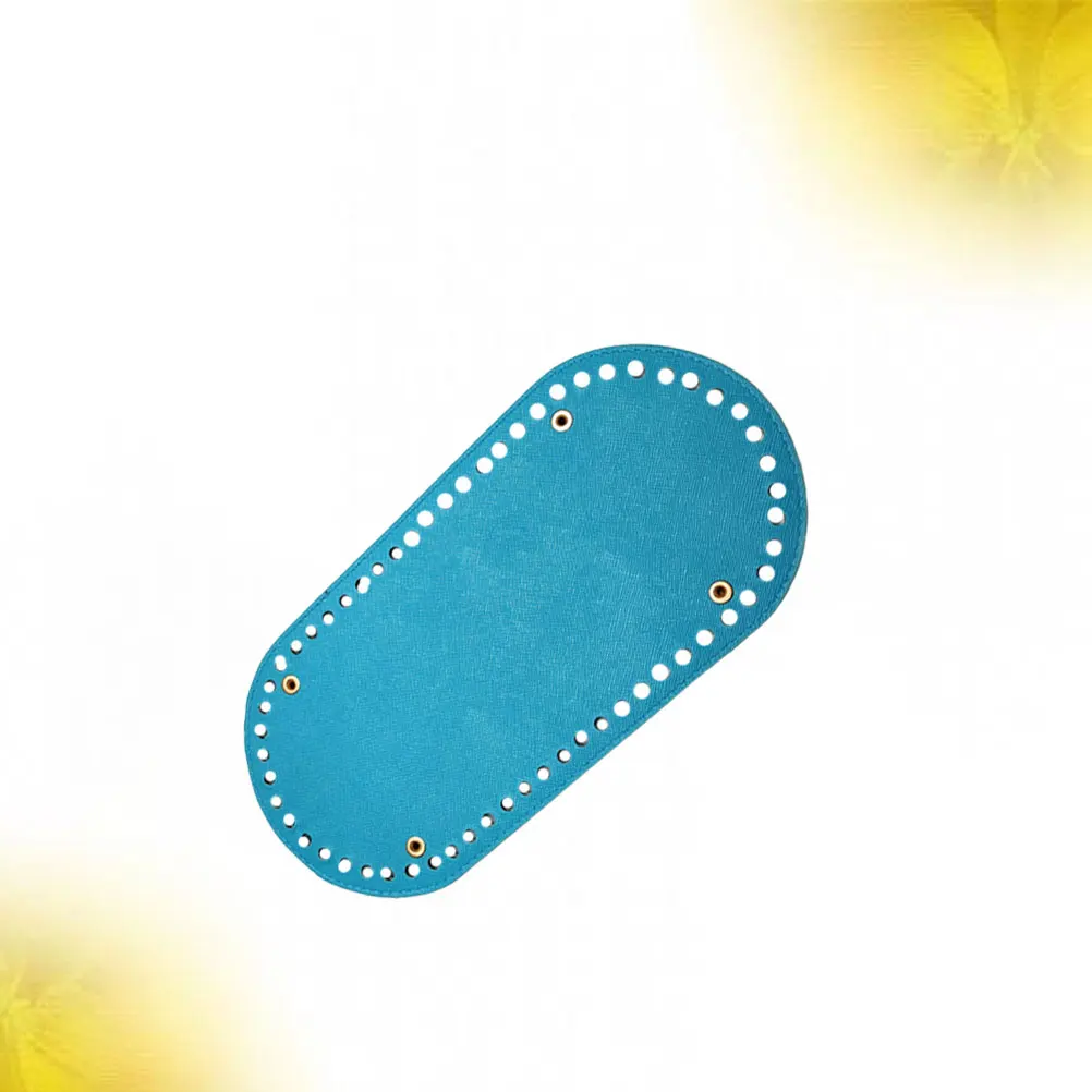 

Light Green PU Bag Bottom Crochet Base Durable DIY Sewing Accessories Plate with Rivet Holes for Handmade