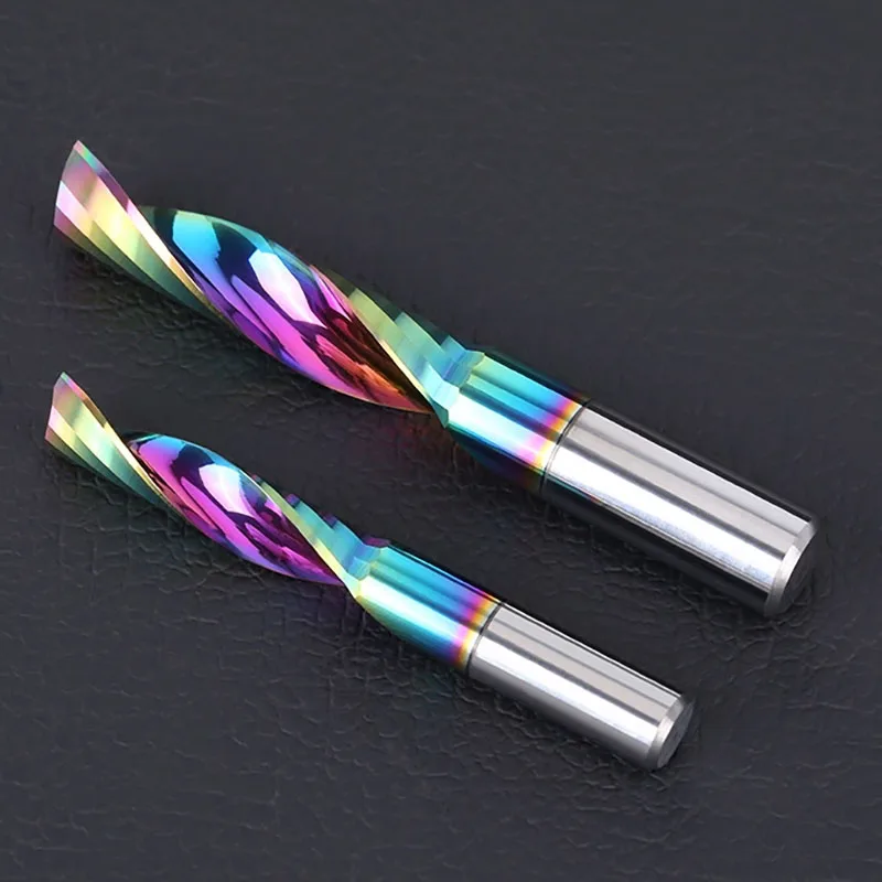 1 Stück DLC Farbbeschichteter Einflügeliger Hartmetall-Fräser CNC Wolframstahl Aluminium-Fräser 2 3,175 4 6MM – Detail 10