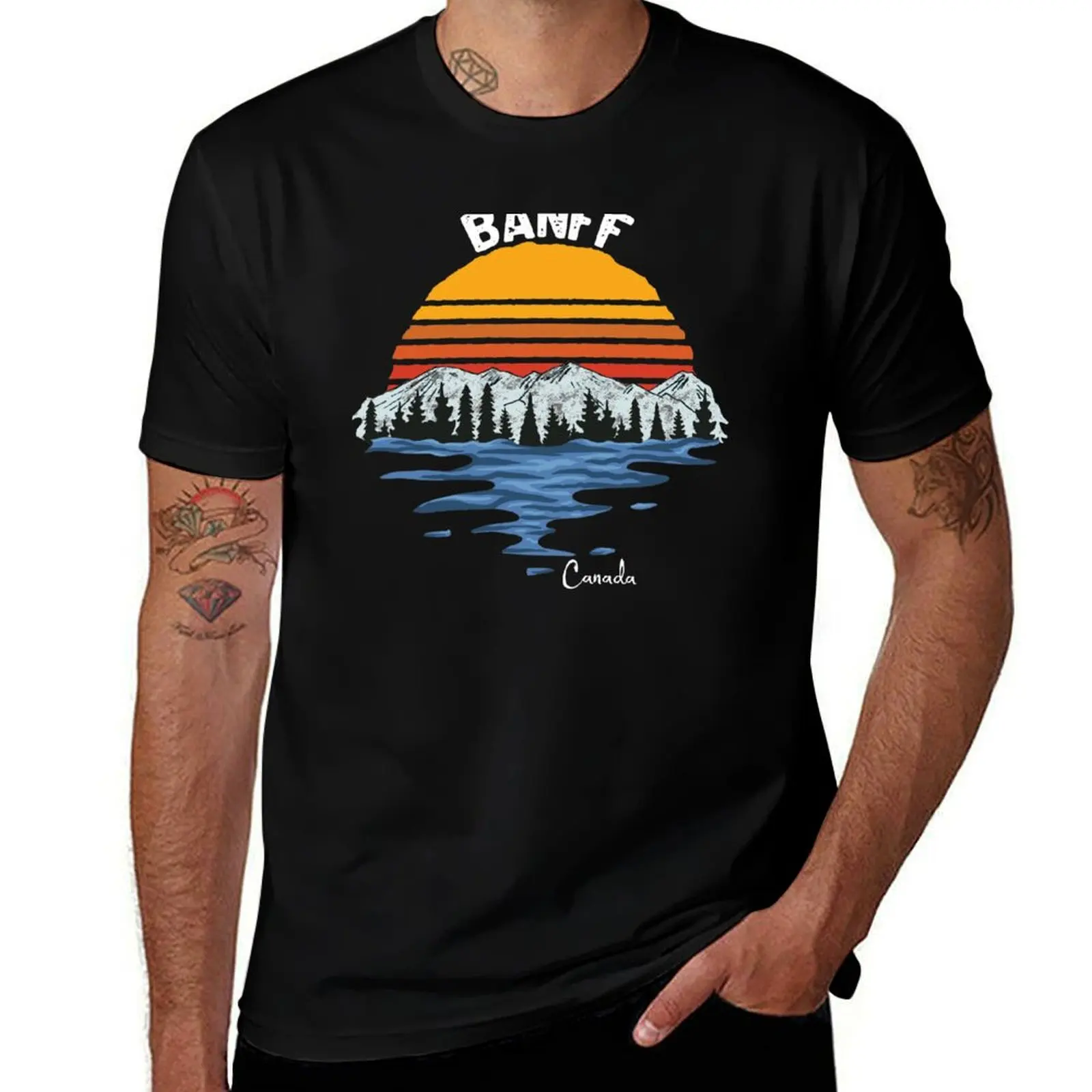 Banff Alberta Canada National Park T-Shirt All Match Print Short Sleeve Top