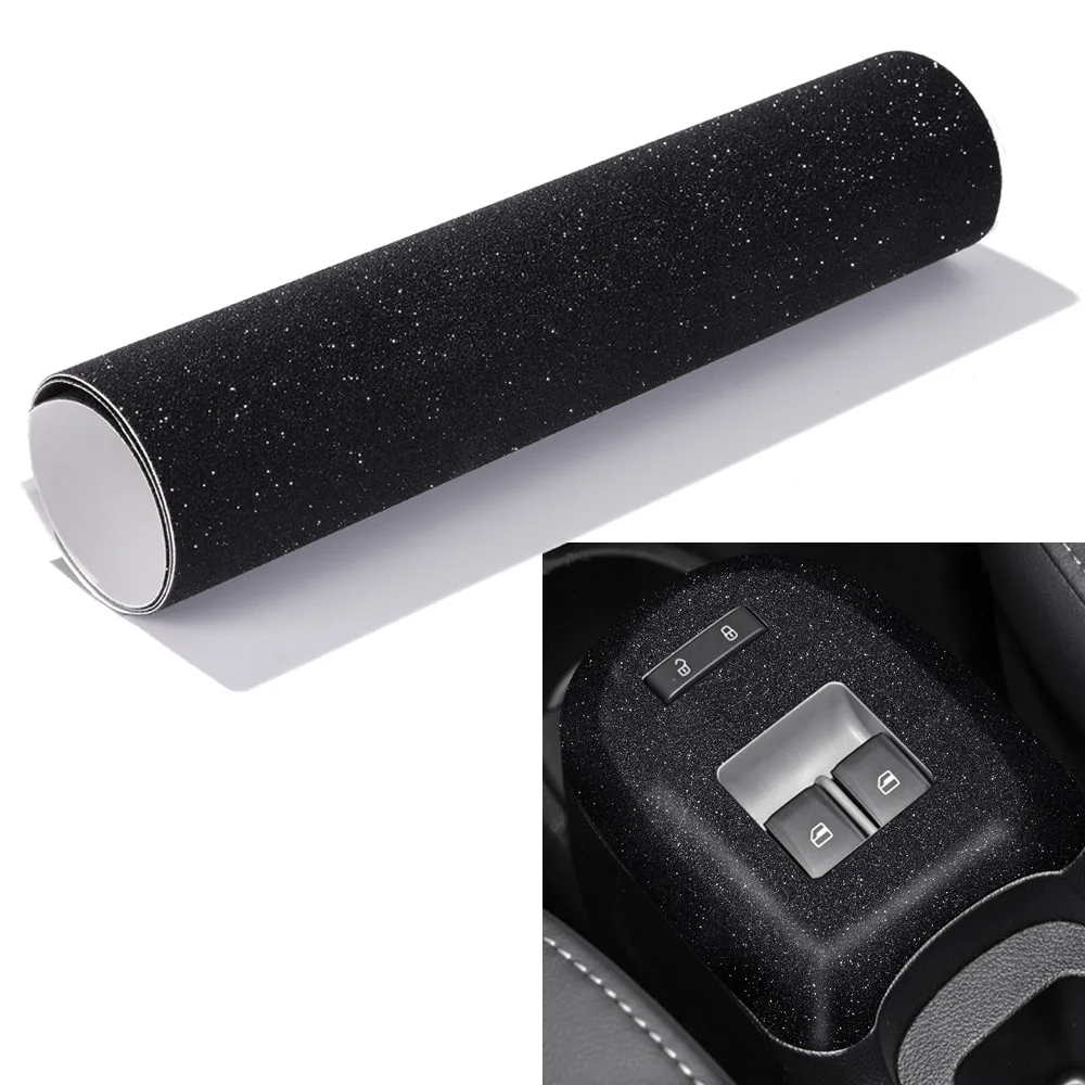 

30cm X 2m Super Diamond Black Vinyl Wrap Ultra Matte Glitter Sticker Motorcycle Car Styling Interior Exterior Decals Sheets