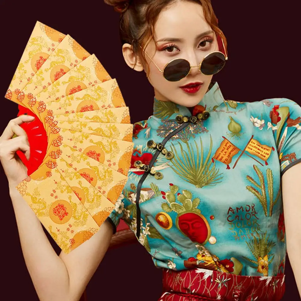 

2025 Year Of The Snake New Year Fan Shape Red Envelopes Lucky Wish Money Pockets Red Envelope Gifts L2H8 Folding Best A3M2