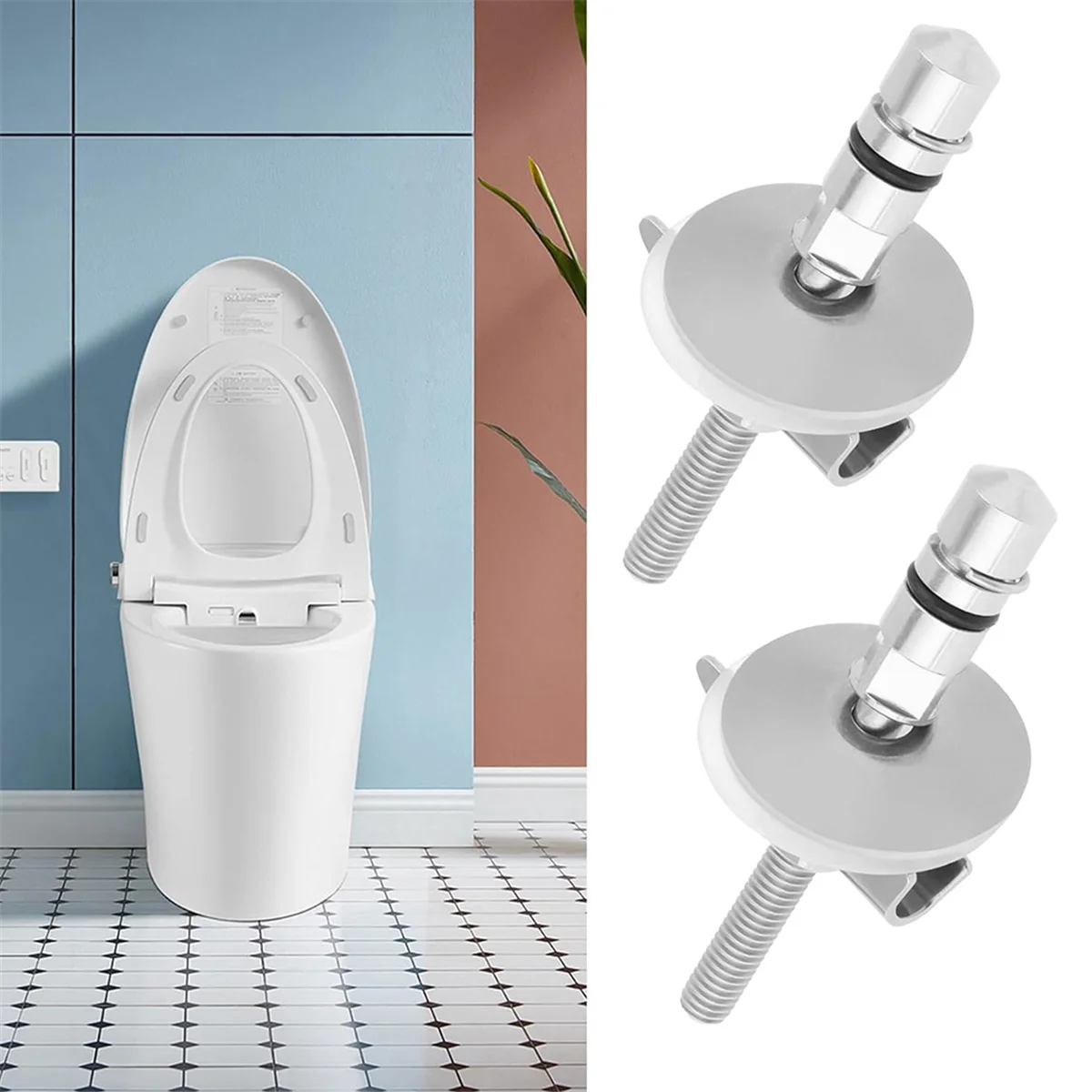 A44U 1 Pair Toilet Seat Fixing Hinge Set M6 X 71.5mm Stainless Steel Toilet Lid Hinge Fixing Bracket C0102G Compatible
