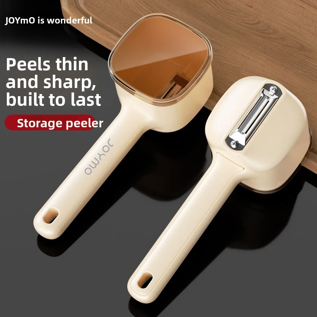Peeler Storage Peeler For Fruit Vegetable Double Serrated Blade No Mess Peel Container Design Ergonomic Handle Kitchen Gadget