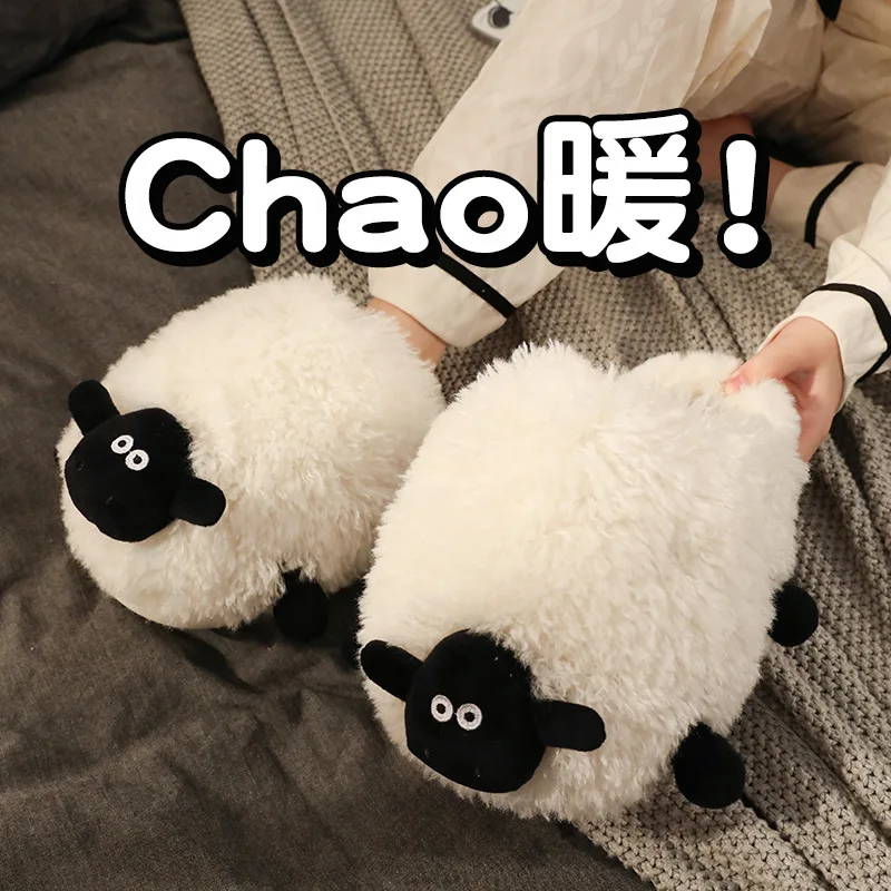 Outdoor Slippers  Parenting Shoes Cute sheep Sandal for Womens winter Ladies Kawaii Cartoon Casual Slipper Platform Indoor