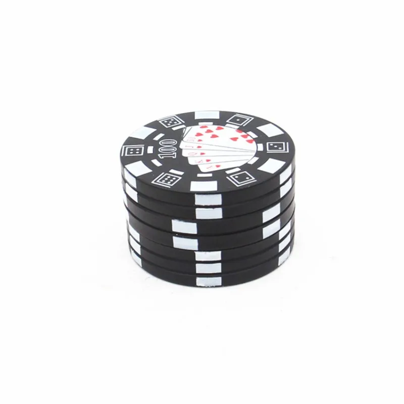 Poker Chip Tobacco Grinder 3 Layer Style Spice Cutter 40mm Herb Smoking Accessories Gadget Tool