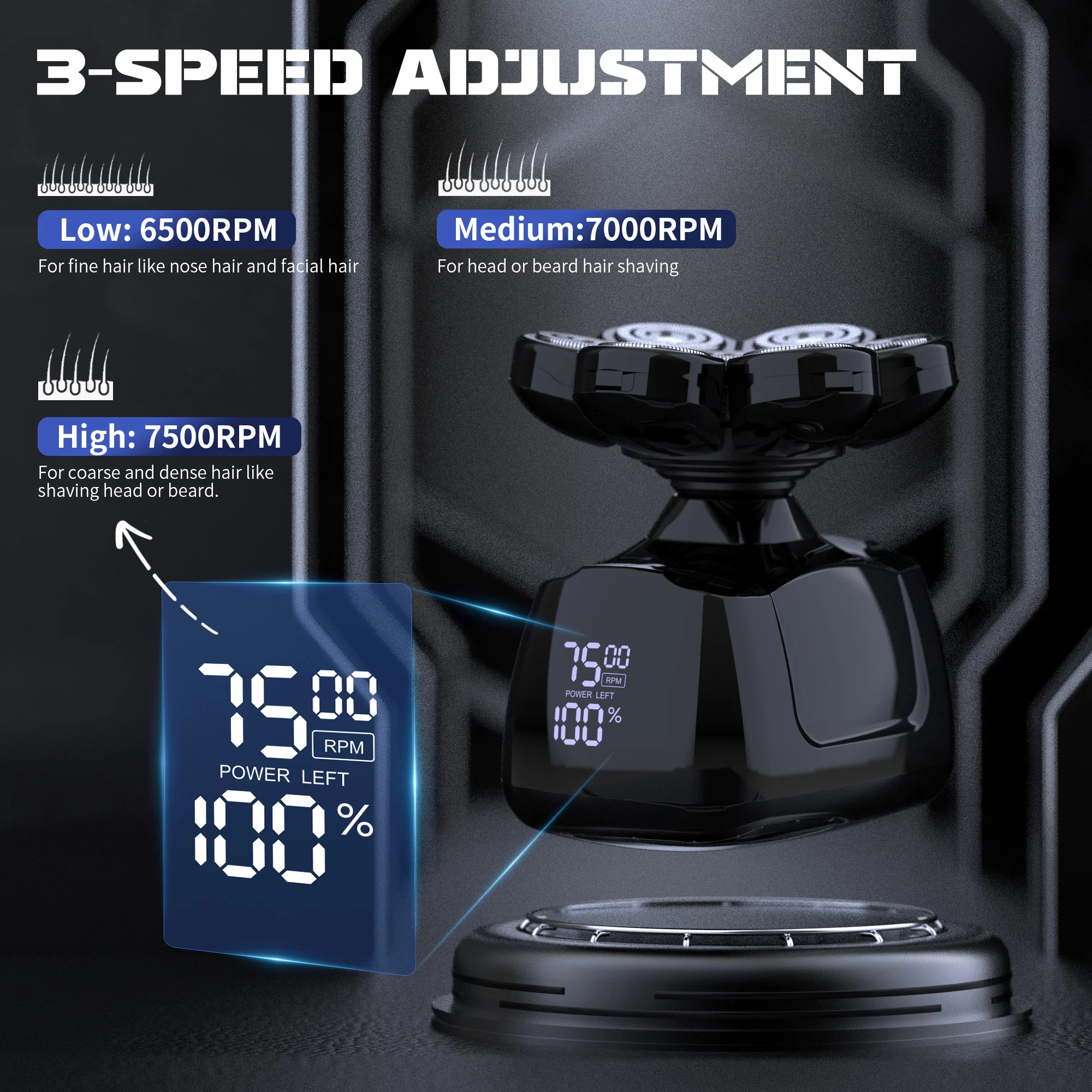 SEJOY Head Shavers for Bald Men Multifunctional 7D 6-in-1 Electric Razor with Nose Hair Trimmer Waterproof Men Grooming Kit image 5