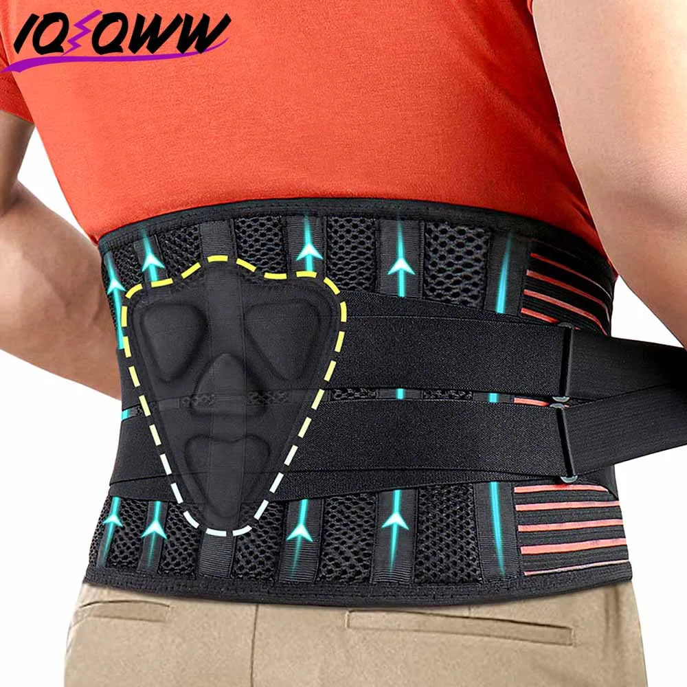 Lumbar Back Support Brace for Men & Women, Waist Support Belt Relieves Lower Back Pain & Herniated Disc, Ideal for Heavy Lifting